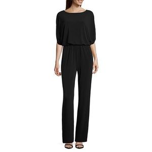 NWT Nicole Miller Boat Neck Jumpsuit Black…